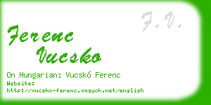 ferenc vucsko business card
